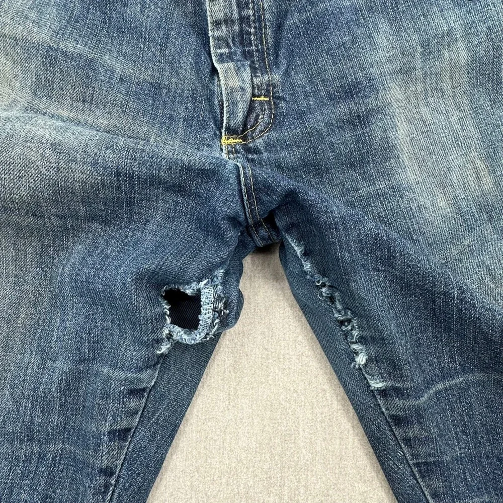 Wrangler George Strait Jeans Mens 34x30 Blue Medium Wash Cowboy‎ FLAWED